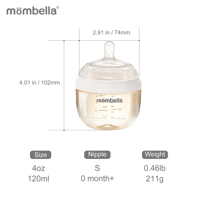 Biberon Anticolici Mombella 120ml PPSU Ivory - imagine 2