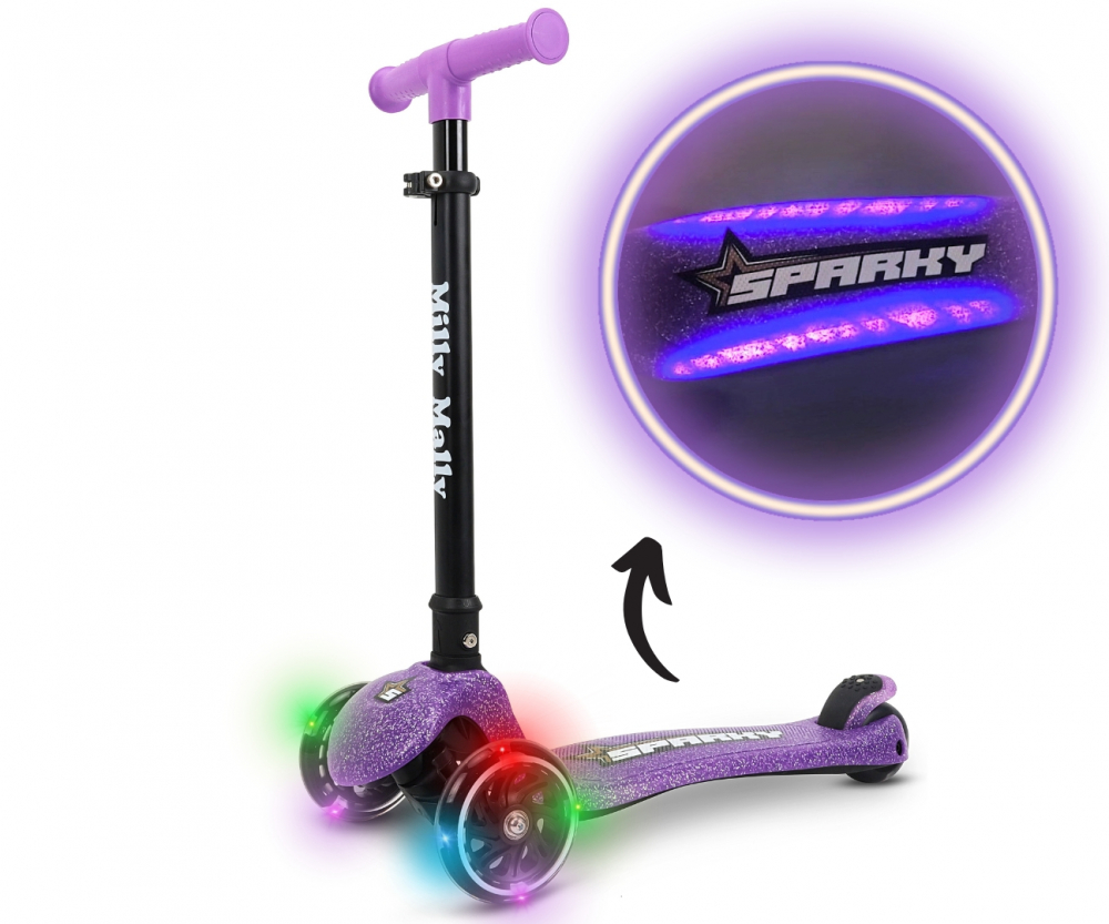 Milly Mally Sparky Violet - Trotineta LED Pliabilă - imagine 4