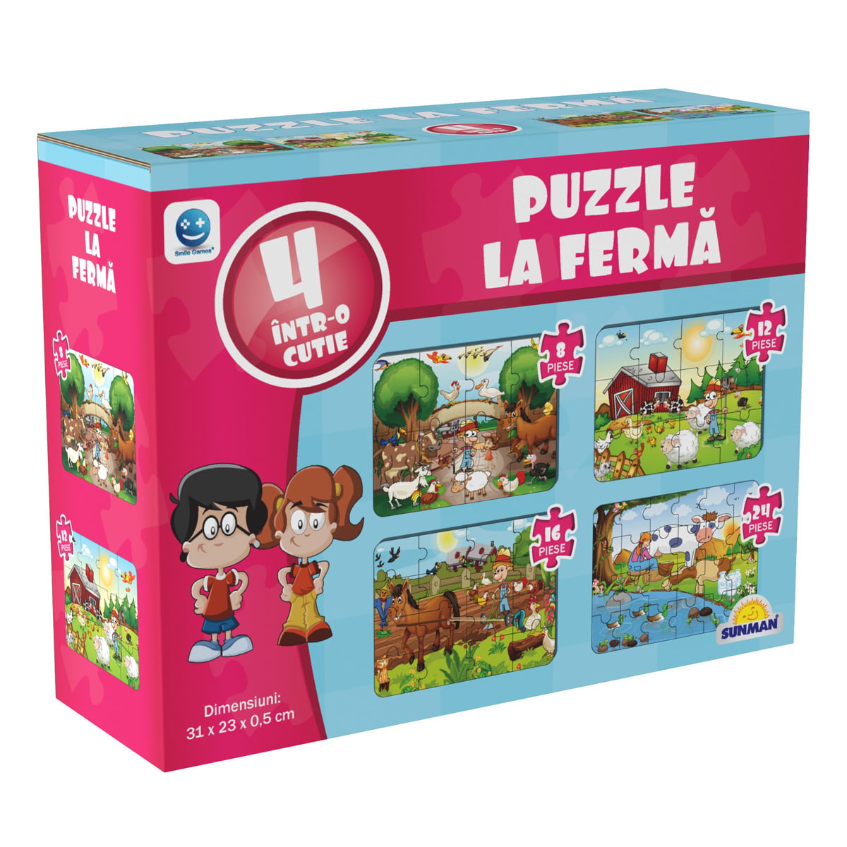 Puzzle 4 in 1 Animale Ferma Smile Games