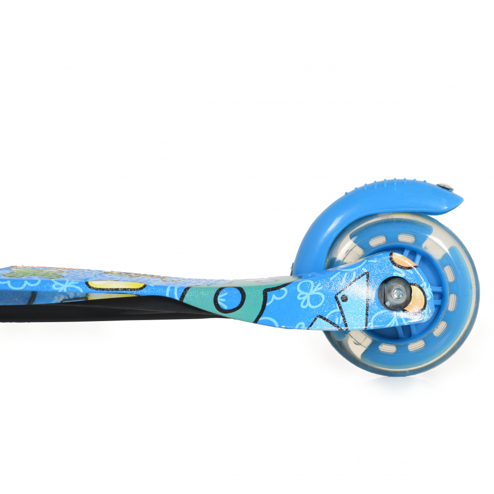 Trotineta Moni LED 4 roti, reglabila, albastra - imagine 5