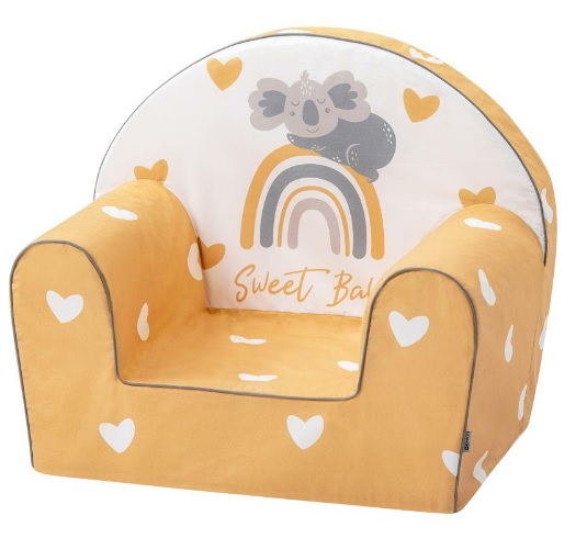 Fotoliu Bubaba Yellow Hearts pentru copii - imagine 2