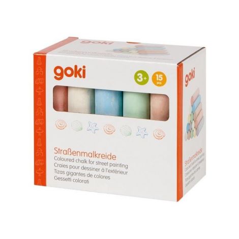 Set 15 Crete Colorate Goki pentru Desen pe Asfalt