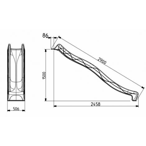 Tobogan Sline HDPE Rosu 2.9m cu Apa KBT - imagine 3