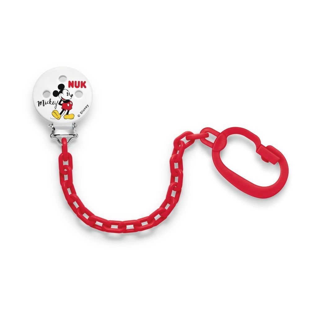 Lanț suzetă NUK Mickey Roșu | Design Retro