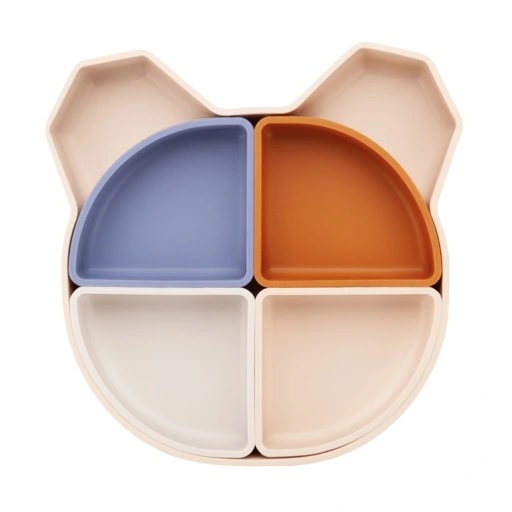 Farfurie Silicon 4 in 1 Kidnort Bej | Mese Variate