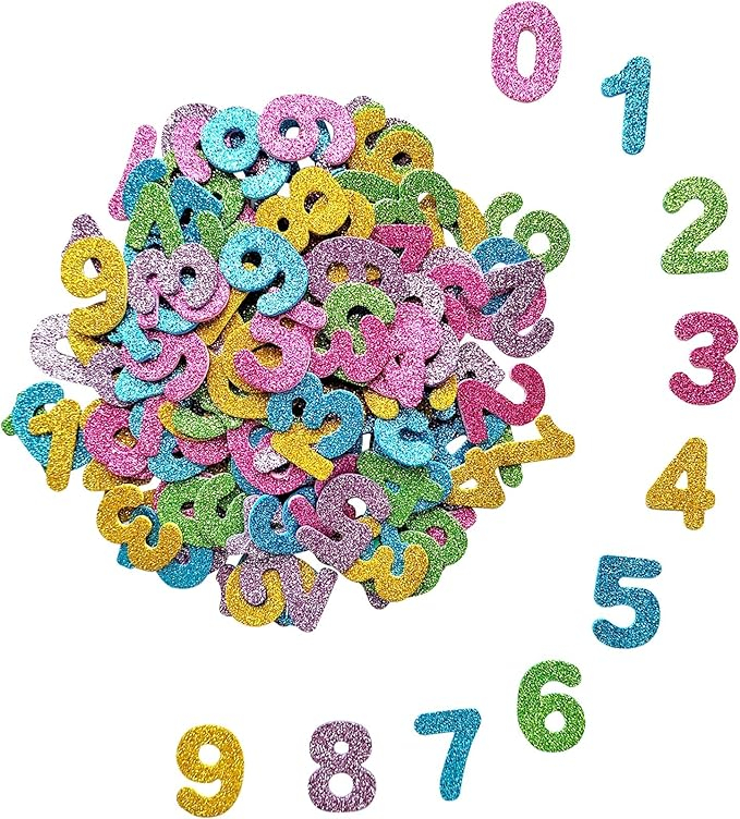 Stickere Cifre Glitter Amacs, Set 50 Buc