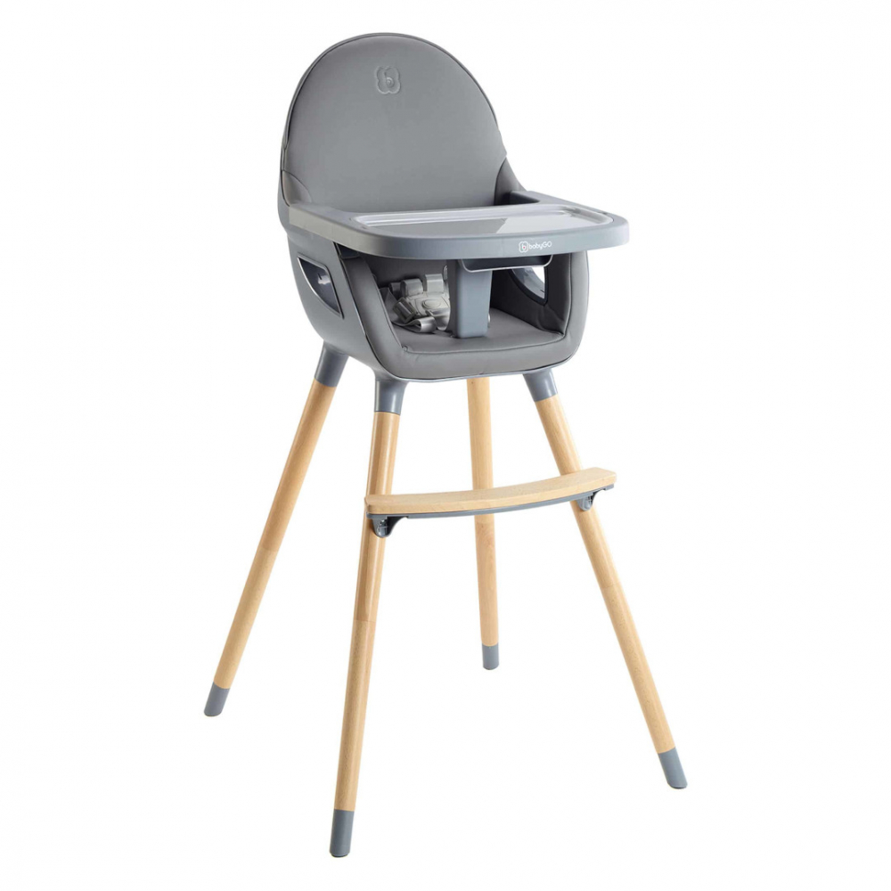 Scaun de masa BabyGo Scandi Grey Transformabil - imagine 8