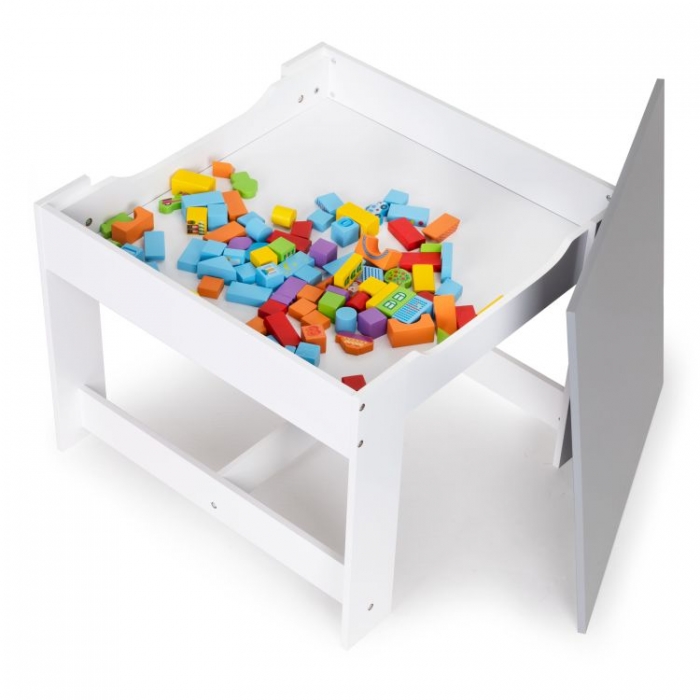 Set Masa si 2 Scaune Ecotoys cu Depozitare - imagine 4