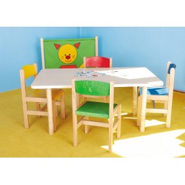 Masa patrata gradinita Moje Bambino, blat reglabil - imagine 2
