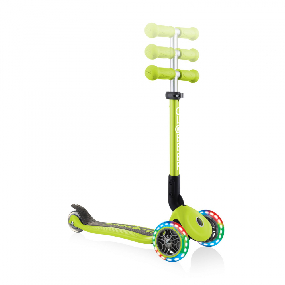 Trotineta Globber Junior Verde 3 Roti LED Pliabila - imagine 2