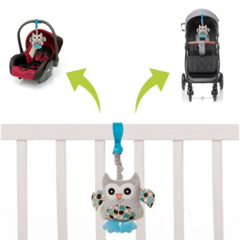 Jucărie 4Baby SQUEEZE Bufnite Albastre | Carucior - imagine 3