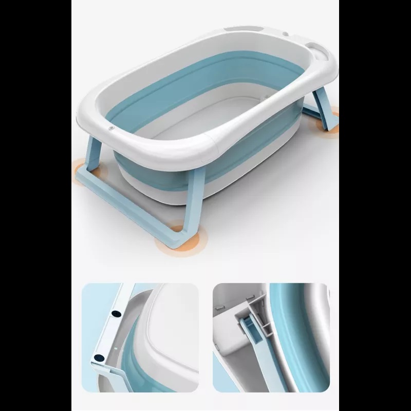Cadita Pliabila Nicekids cu Hamac și Termometru, Albastru - imagine 9
