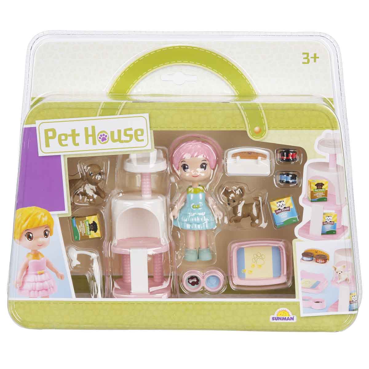 Set Pet House Sunman Papusa si Animale