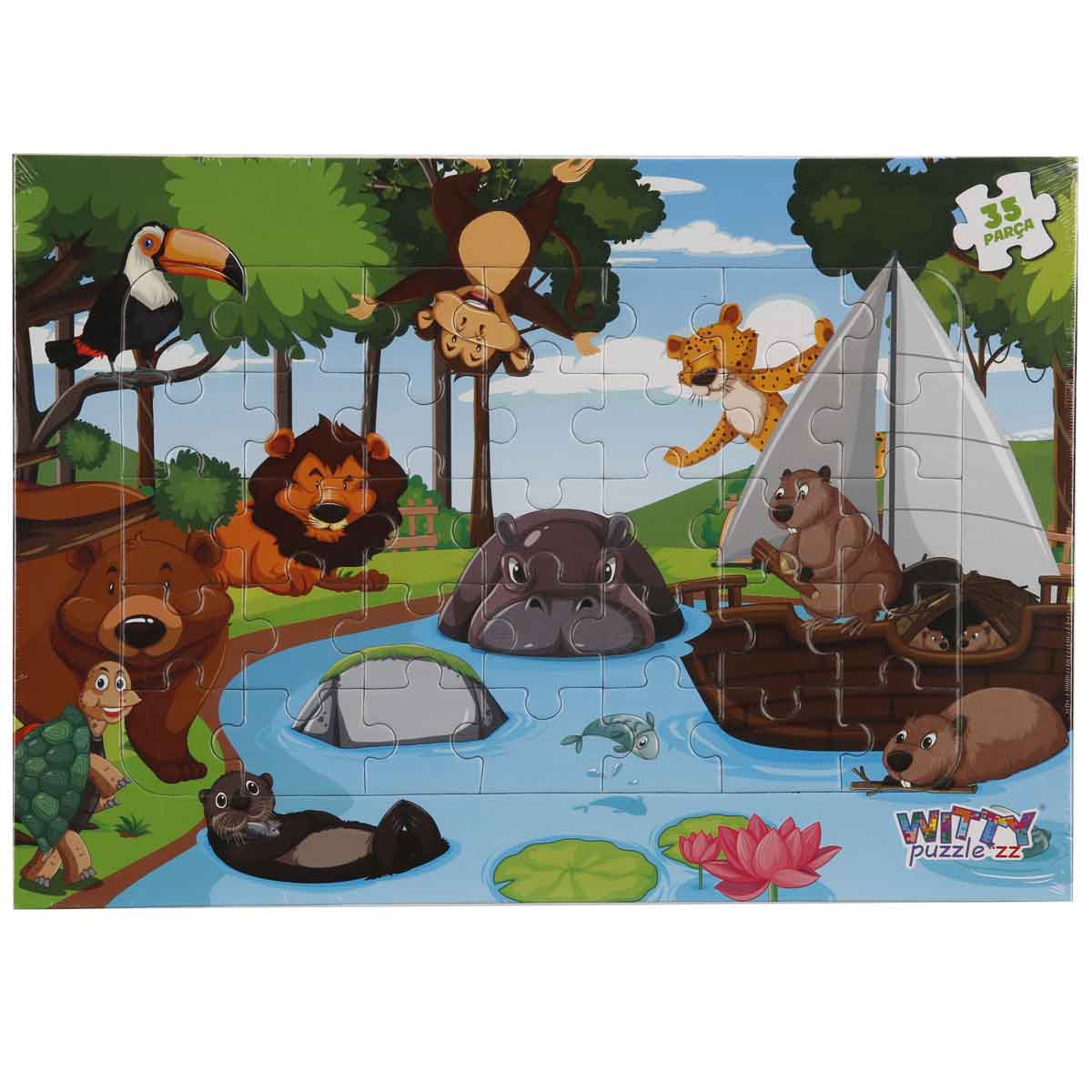 Puzzle Animale la Iaz, 35 piese, Witty Puzzlezz