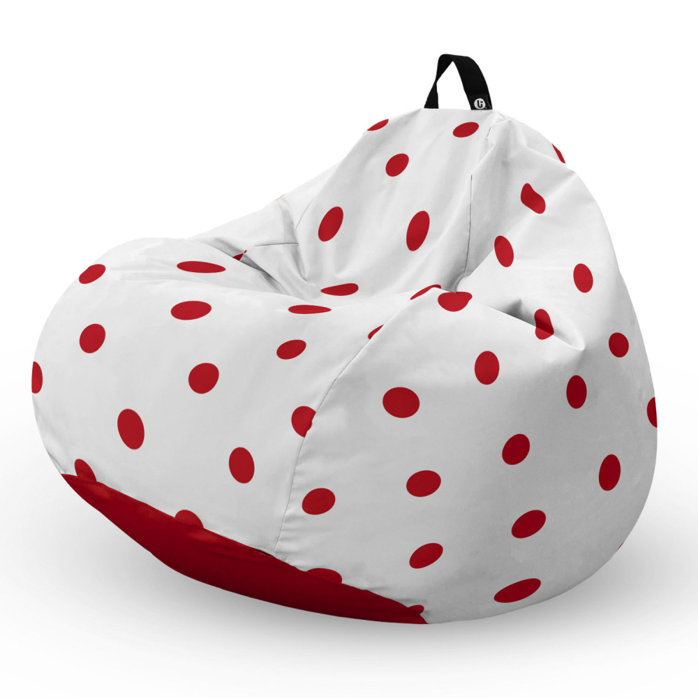 Fotoliu Puf Bean Bag Updeco, Alb cu Roșu - imagine 5