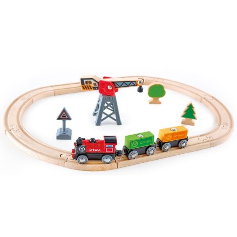 Set Trenulet Hape 19 Piese - Jucarie Lemn - imagine 3