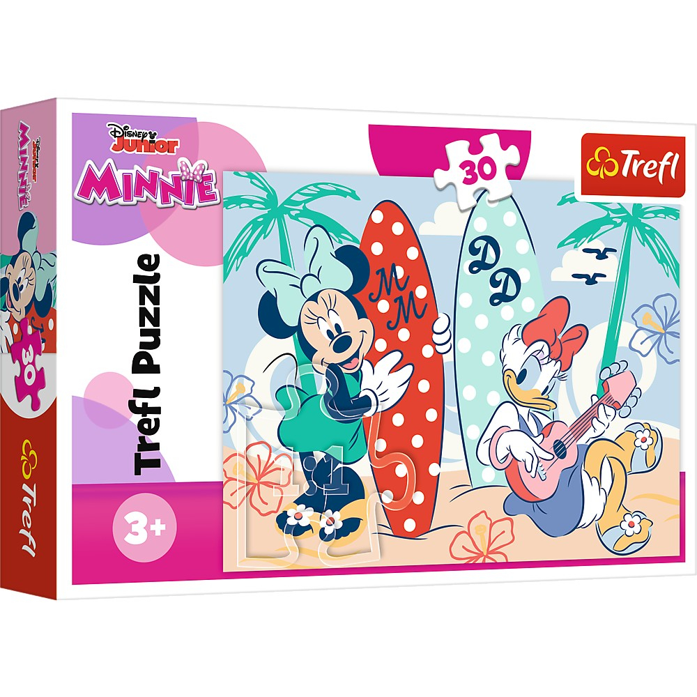 Puzzle Trefl Minnie La Plaja, 30 Piese, Educativ
