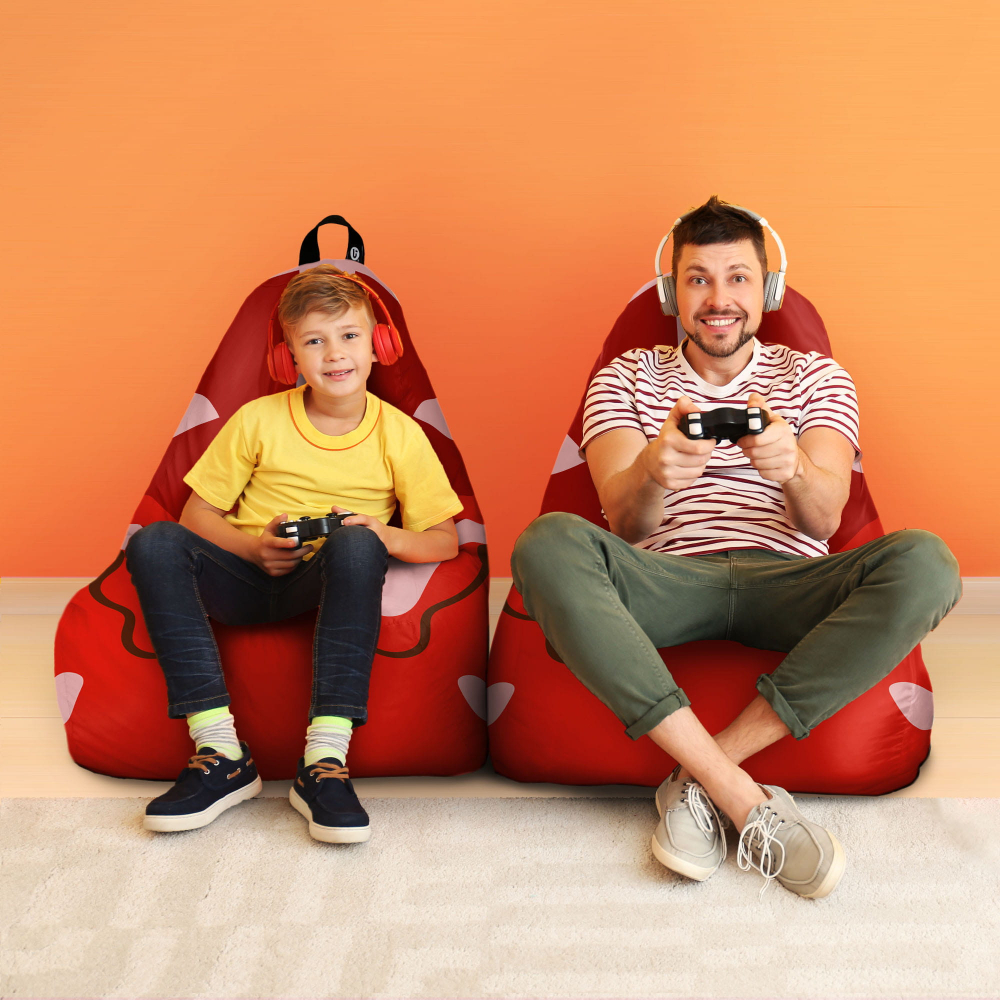Fotoliu Puf Chill XL Jungle Roșu | Updeco - imagine 4