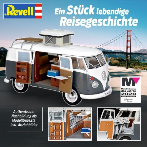 Revell VW T1 Camper Van 1:24 - Macheta de Colecție - imagine 4