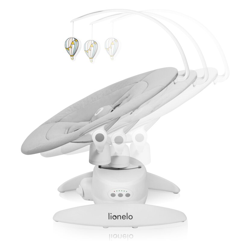 Balansoar Lionelo Iris Gri, 2 în 1, Rotire 360° - imagine 5