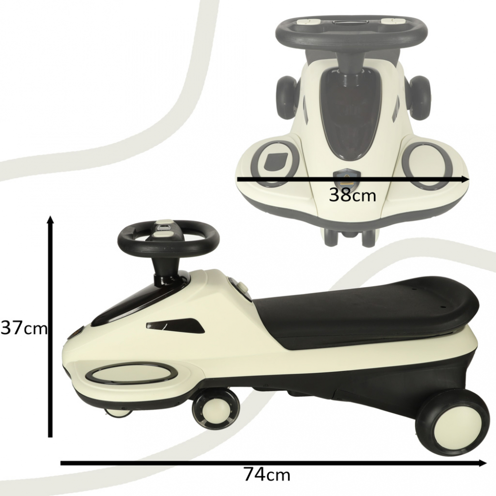 PlasmaCar Ikonka Beige/Black, fara pedale, LED - imagine 4