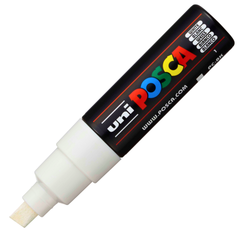 Marker UNI PC-8K Posca, 8 mm, Alb