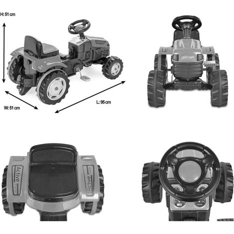Tractor Pedale Pilsan Active, Verde, +3 Ani - imagine 8