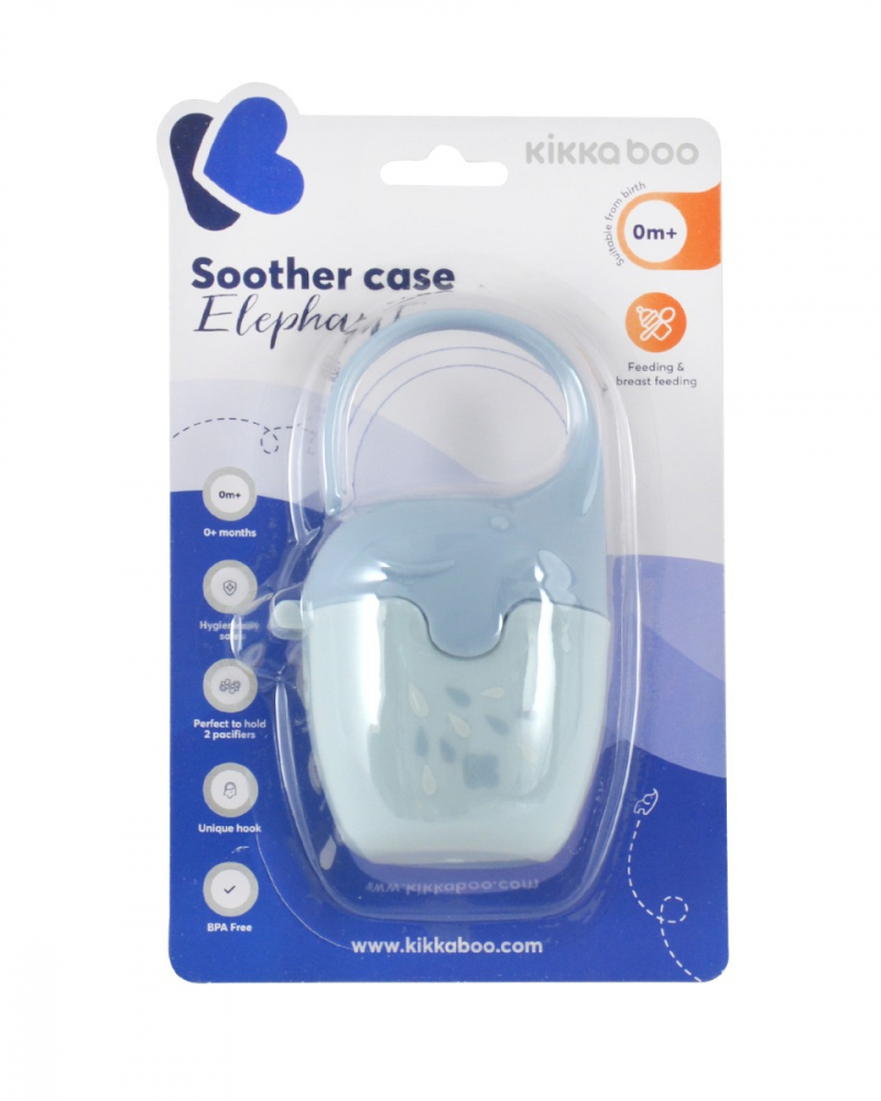 Cutie Suzete KikkaBoo Elephant Blue, Agățare Universală