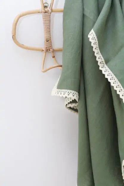 Paturica BabyLy din In 100x100cm, Forest Green - imagine 2