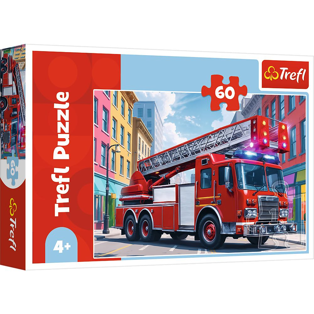 Puzzle Trefl 60 piese Mașină de Pompieri