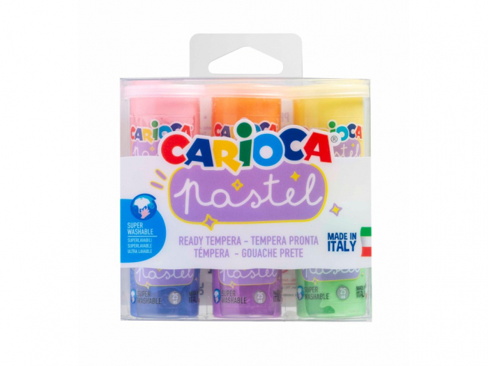 Set Acuarele Tempera Carioca, 6 Culori Pastel