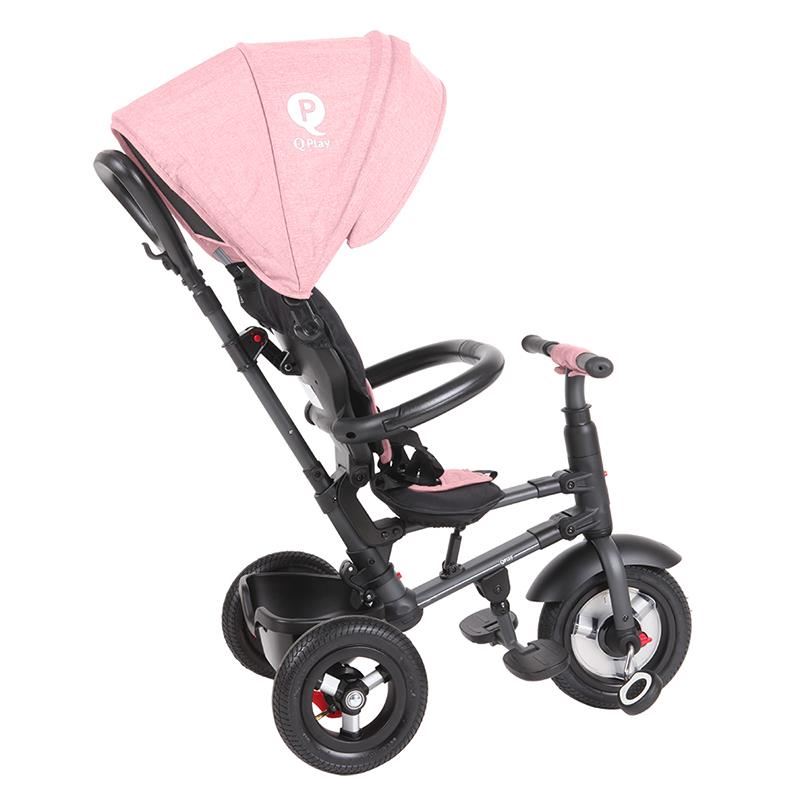Tricicleta Qplay Rito Rubber Roz, Pliabila - imagine 3