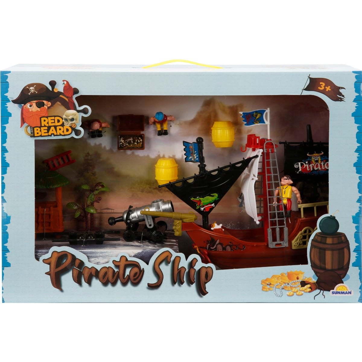 Set Red Beard: Nava Piratilor + 3 Figurine