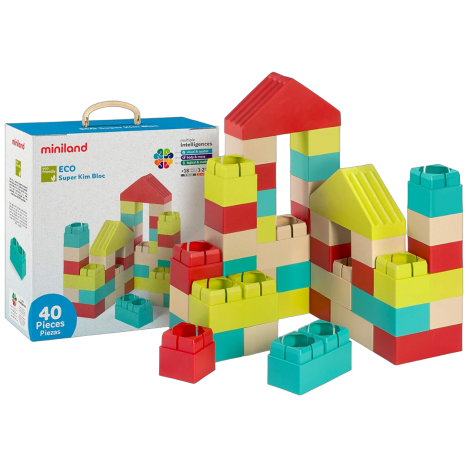 Joc de construit Eco Kim Blocks 40 piese Miniland