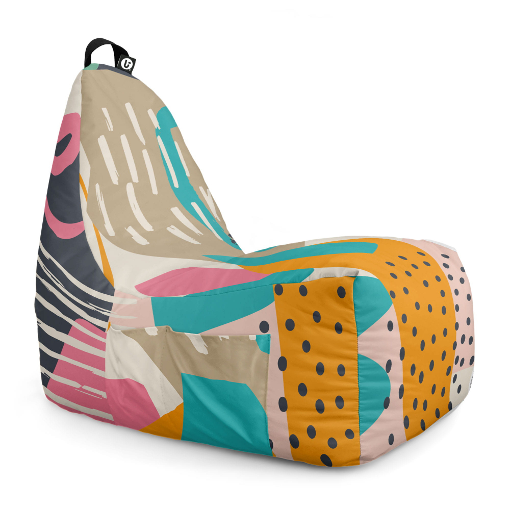 Fotoliu Puf Chill XL Updeco, Model Abstract Passionfruit - imagine 6