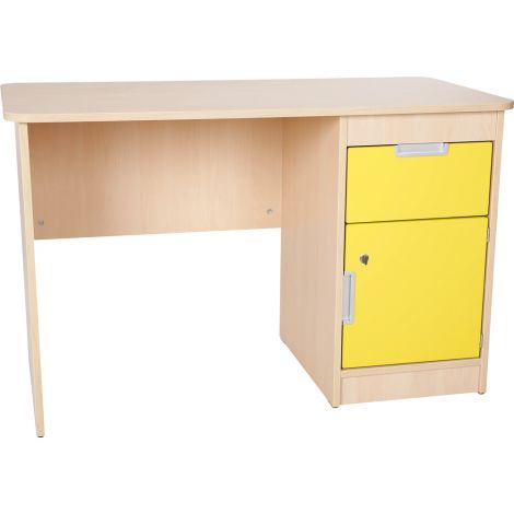 Birou Quadro Alb-Galben Moje Bambino cu Spațiu Depozitare