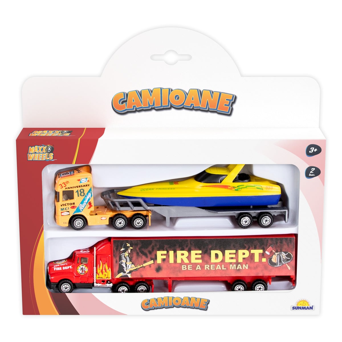 Set 2 Camioane Maxx Wheels, Metal 18 cm