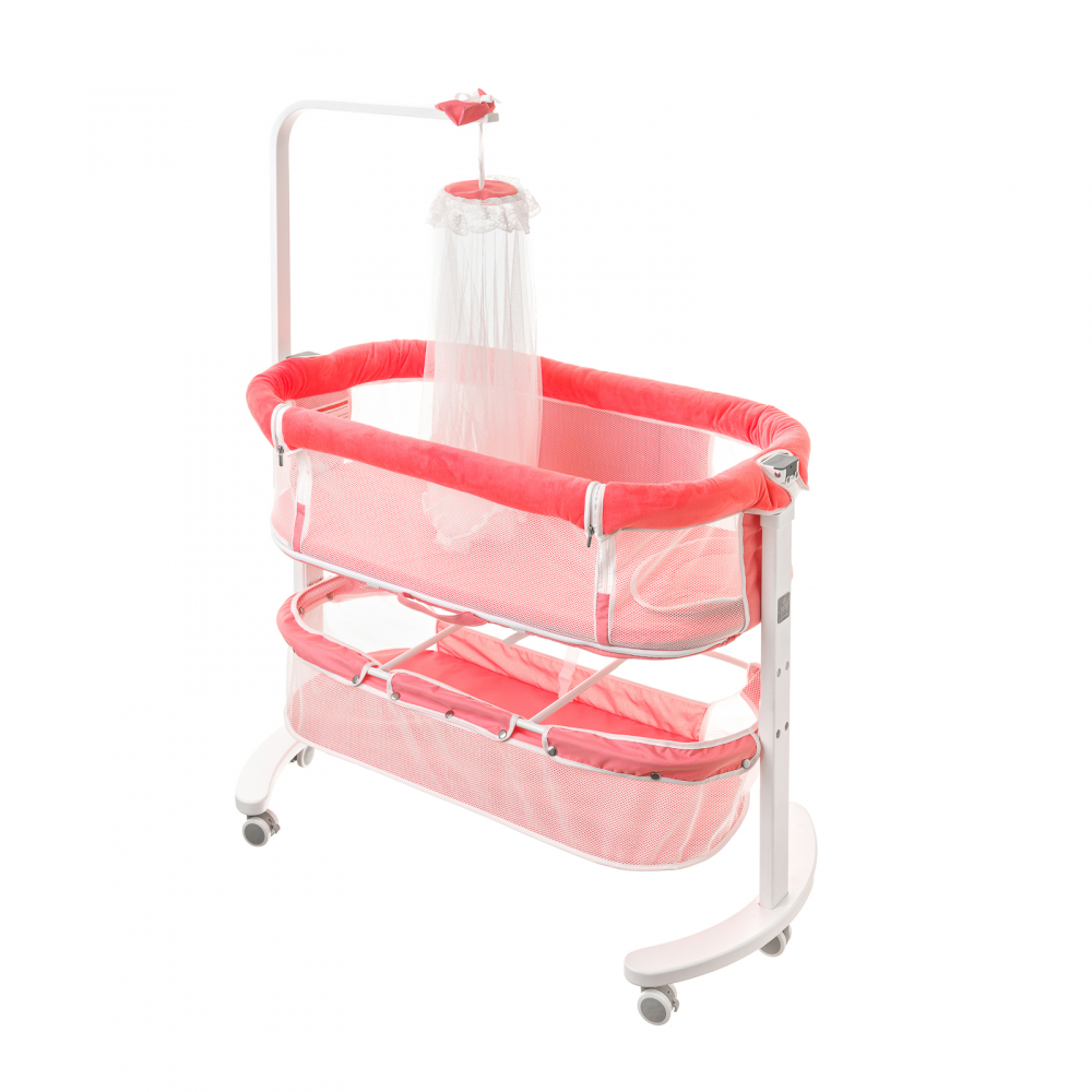 Patut Co-Sleeping Bebesleep cu Baldachin Coral - imagine 2