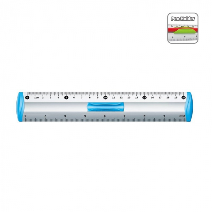 Rigla Aluminiu Keyroad 20cm cu Suport Creion