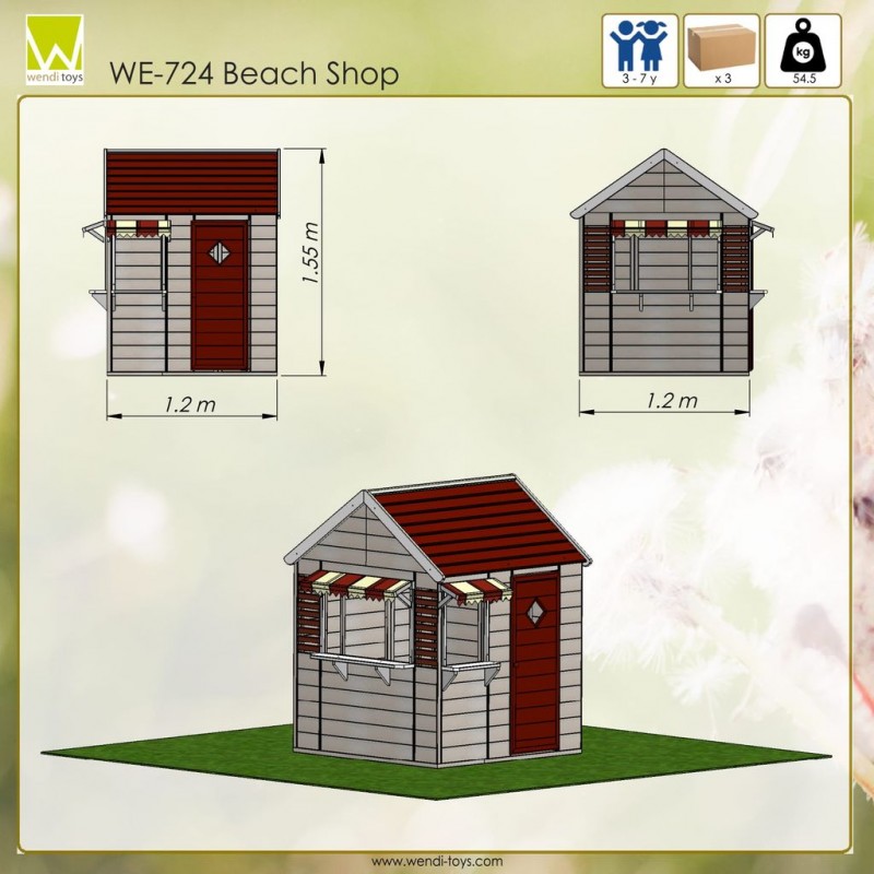 Căsuță Grădină Wendi Toys, Roșu, 1.55m - imagine 3