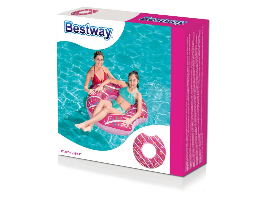 Colac Gonflabil Bestway Donut Roz 107cm - imagine 4