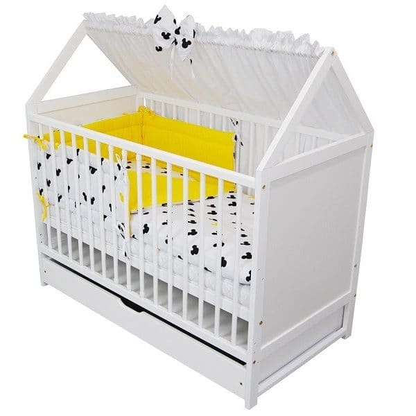 Patut Casuta Domek Alb, cu sertar, Nichiduta - imagine 4