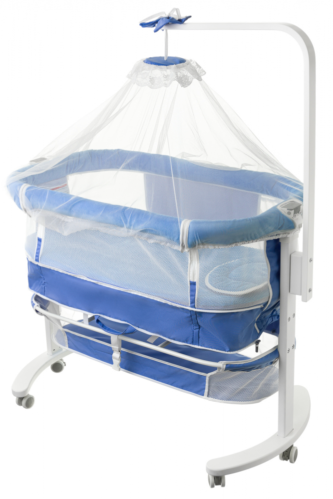 Patut Co-Sleeping Bebesleep cu Depozitare si Baldachin - imagine 5