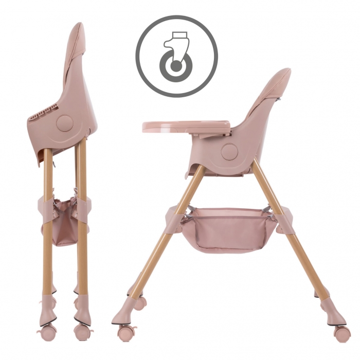 Scaun de masa 2 in 1 Kidwell Karimi roz - imagine 7