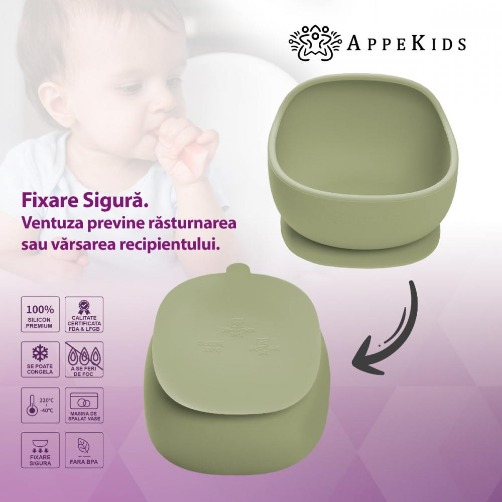 Bol Ventuza AppeKids Raw Green - Antialunecare - imagine 3