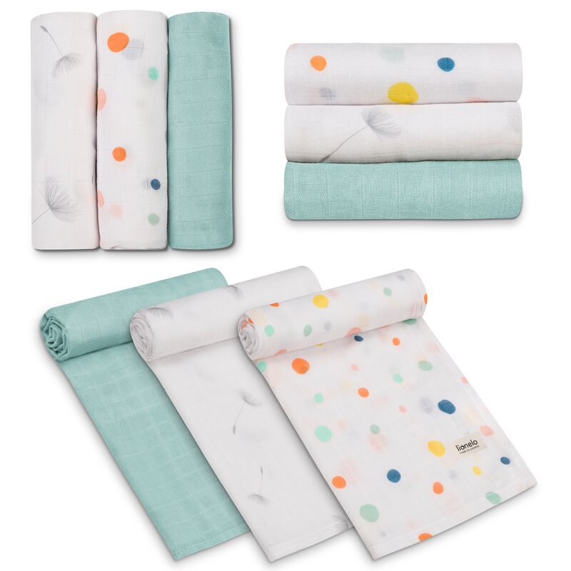 Set 3 Museline Lionelo Dot Bambus 70x70 cm - imagine 3