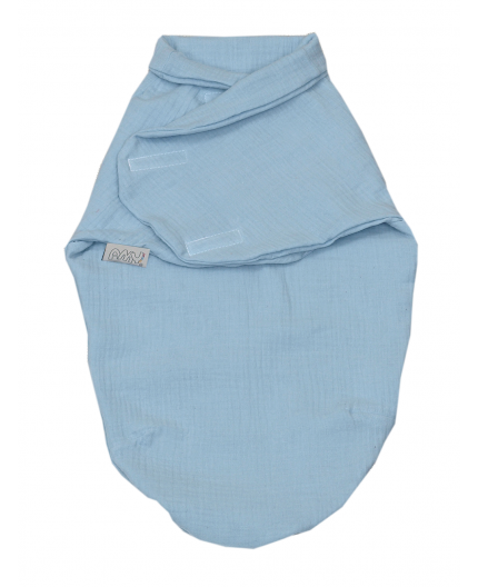 Paturica infasat Baby Swaddle Muslin Albastru Amy