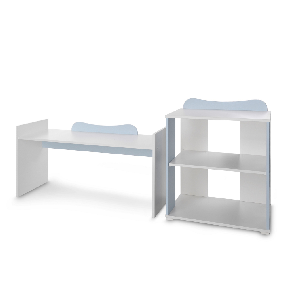 Patut Modular Lorelli, 5 Configuratii, Multi White Baby Blue - imagine 4
