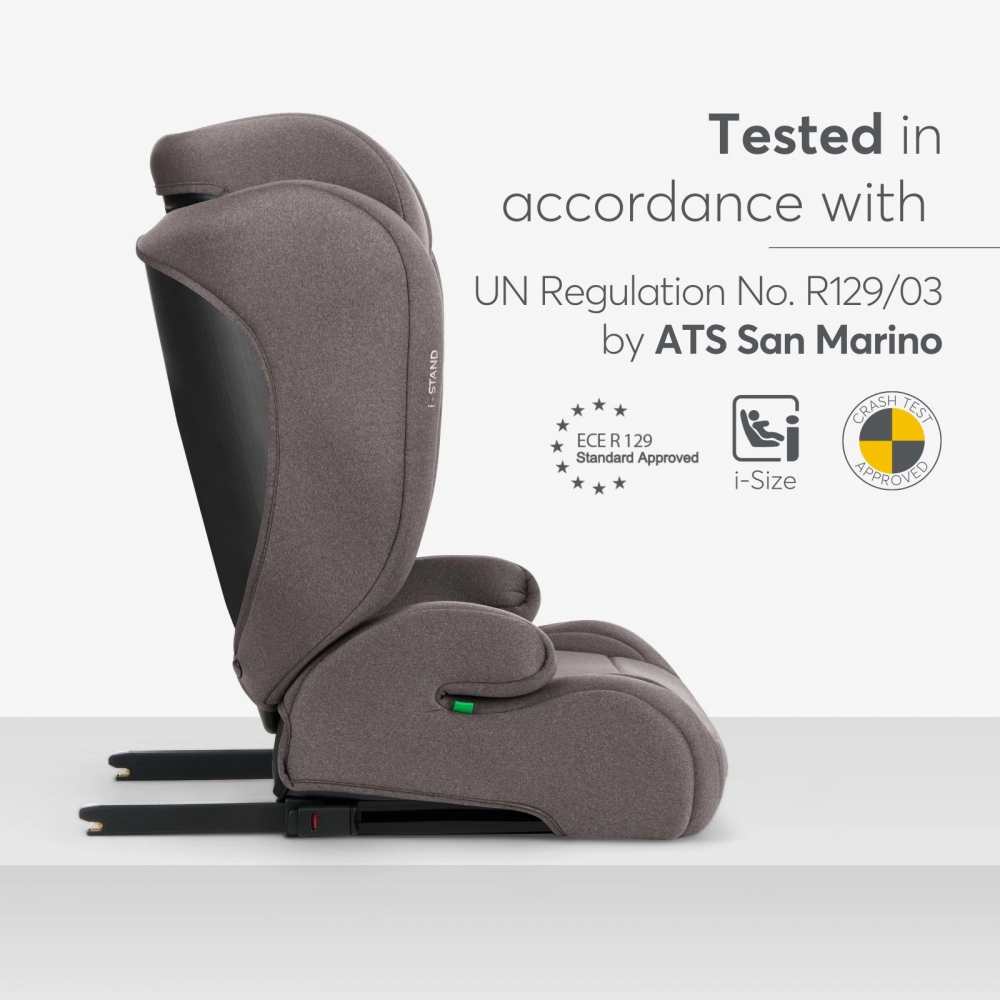 Scaun auto Kikkaboo i-Stand Brown, Isofix, 100-150 cm - imagine 6