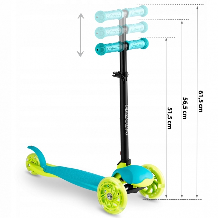 Trotineta Pliabila Ricokids Loco cu LED Turcoaz - imagine 5